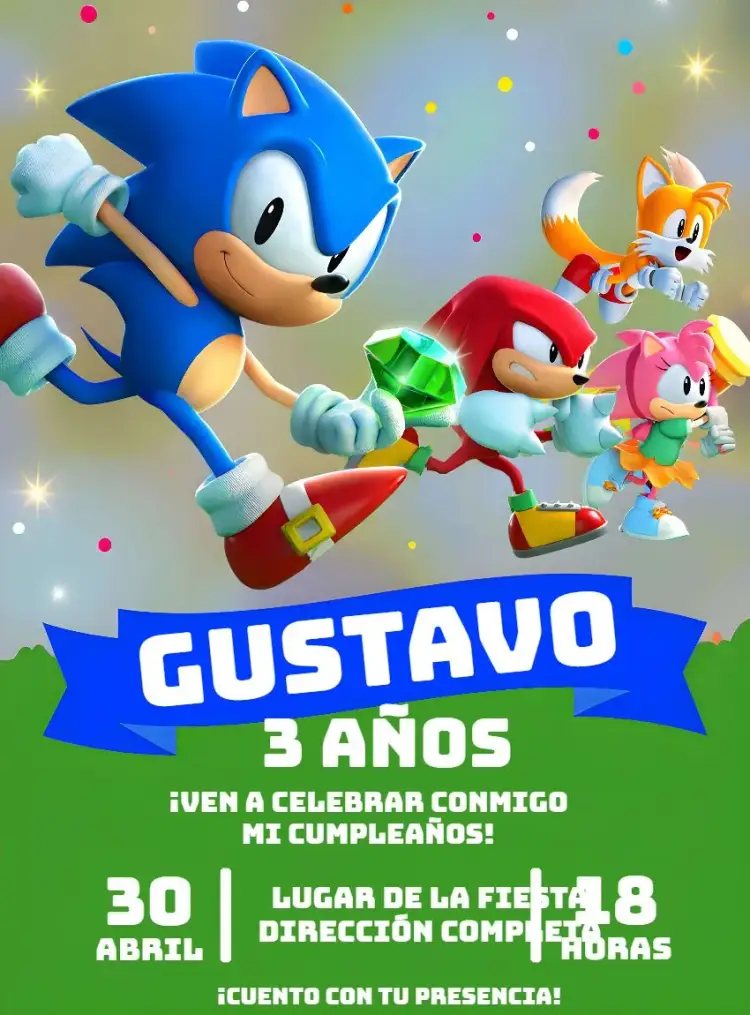Invitación Sonic Foresta