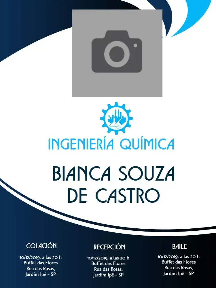 Invitación Graduación Ingeniería Química Con Foto de Ingeniero