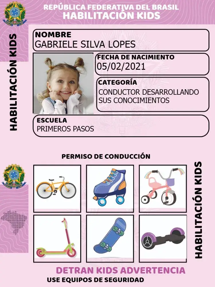 Invitación Carné de Conducir Infantil Niña Recurso