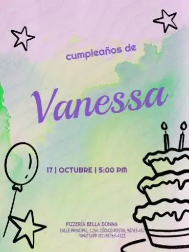 Invitación Pastel Y Estrellas Globo Regalo