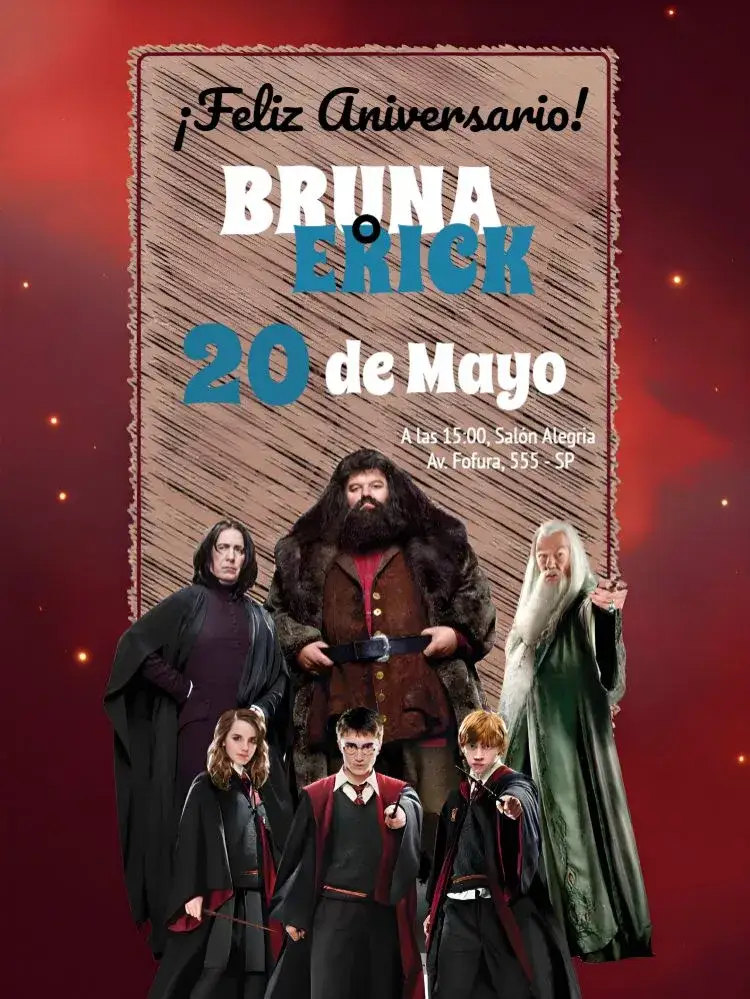 Invitación Harry Potter Herminone – tema Cumpleaños Infantil mágico, temático, colorido, fantasía, infantil, divertido