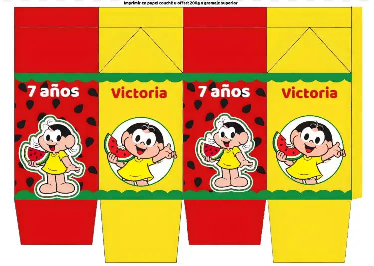Invitación Caja Milk Para Imprimir Magali Plantilla – tema Más buscados colorido, infantil, divertido, temático, lúdico