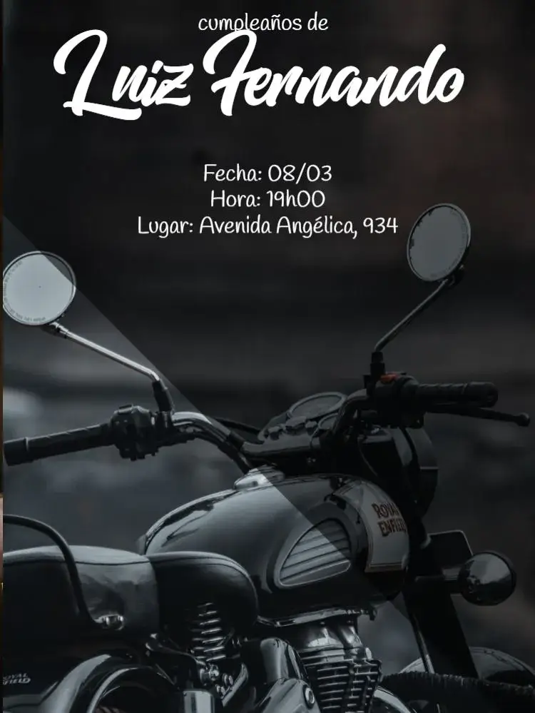 Invitación Motocicleta Retro Bebida