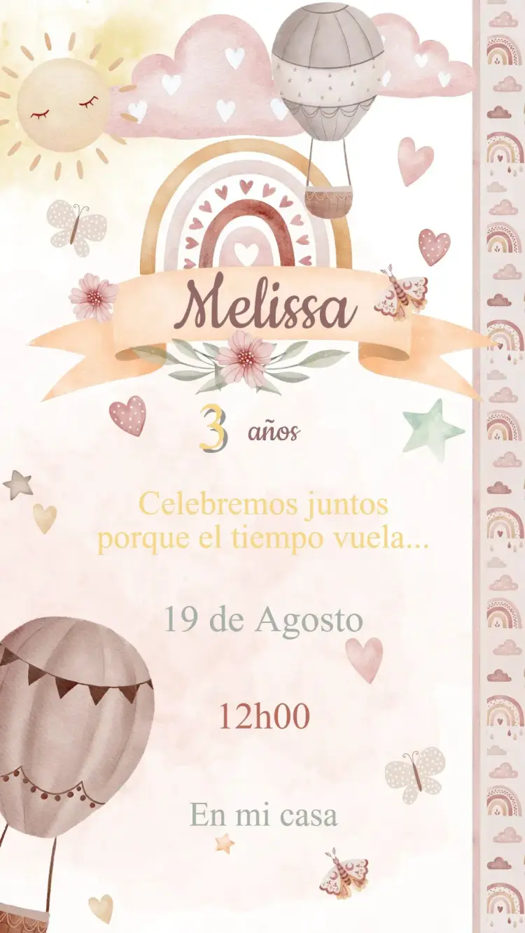 Invitación Cumpleaños Boho
