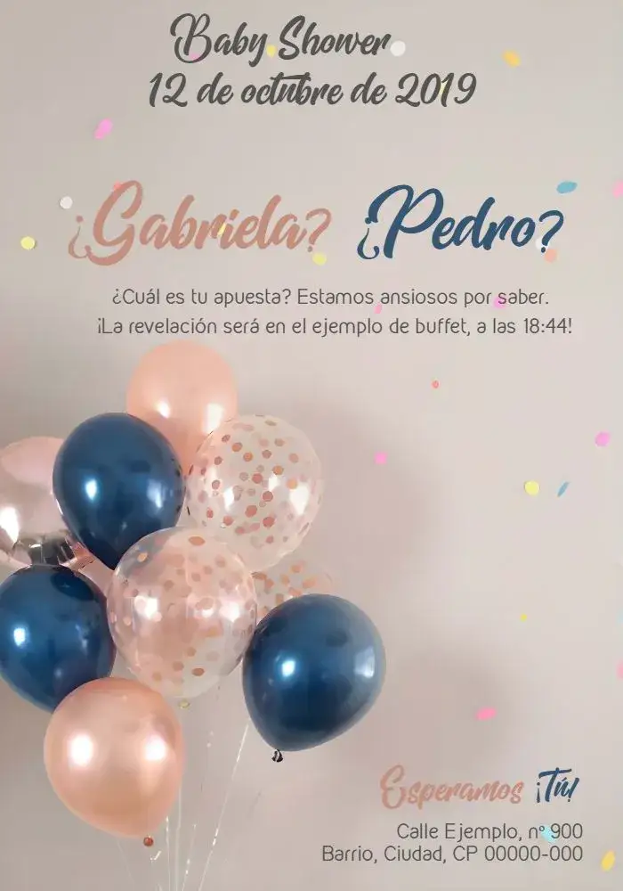 Invitación Chá Revelación Niño O Niña Rosa – tema Revelación Bebé rústico, lindo, minimalista, moderno, colorido