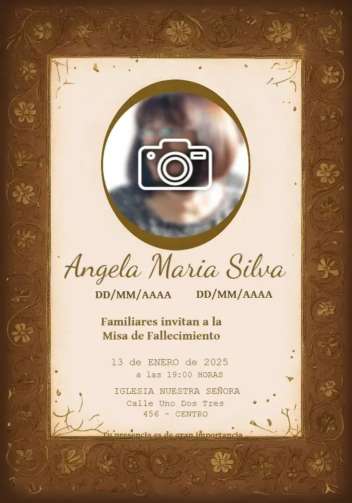 Invitación Misa De Fallecimiento Con Foto Blanco