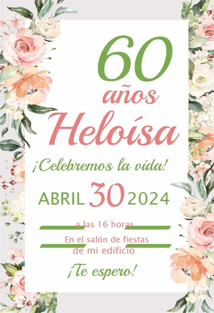Invitación Invitación Floral Edad – tema 15 años floral, romántico, colorido, elegante, moderno