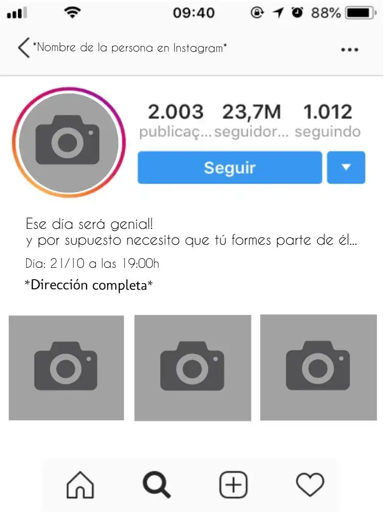 Invitación Feed de Instagram con Foto de Inicio – tema Más buscados moderno, minimalista, colorido, estilo Instagram, elegante
