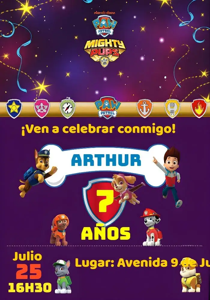 Invitación Patrulla Canina Película