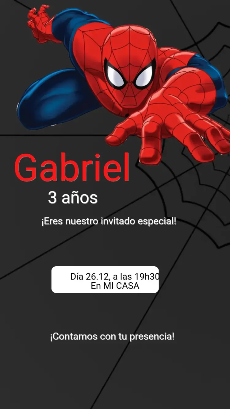 Invitación Cumpleaños - Hombre Araña