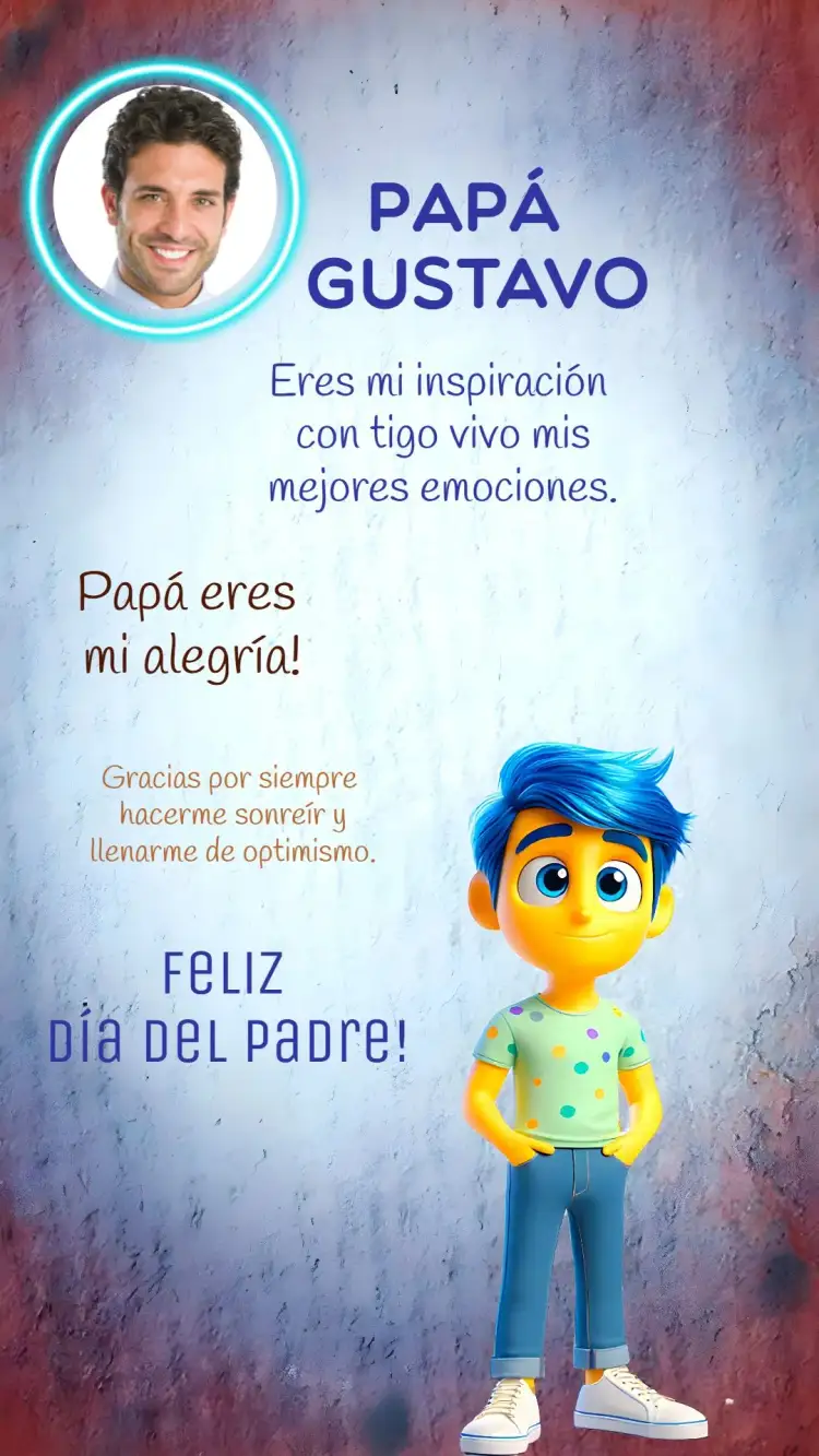 Invitación Tarjeta Del Día Del Padre Alegría Divertida Mente Divertidamente – tema Fechas Conmemorativas colorido, divertido, moderno, lúdico, alegre