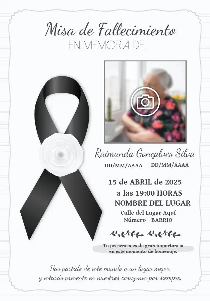 Misa De Fallecimiento Con Foto Negro