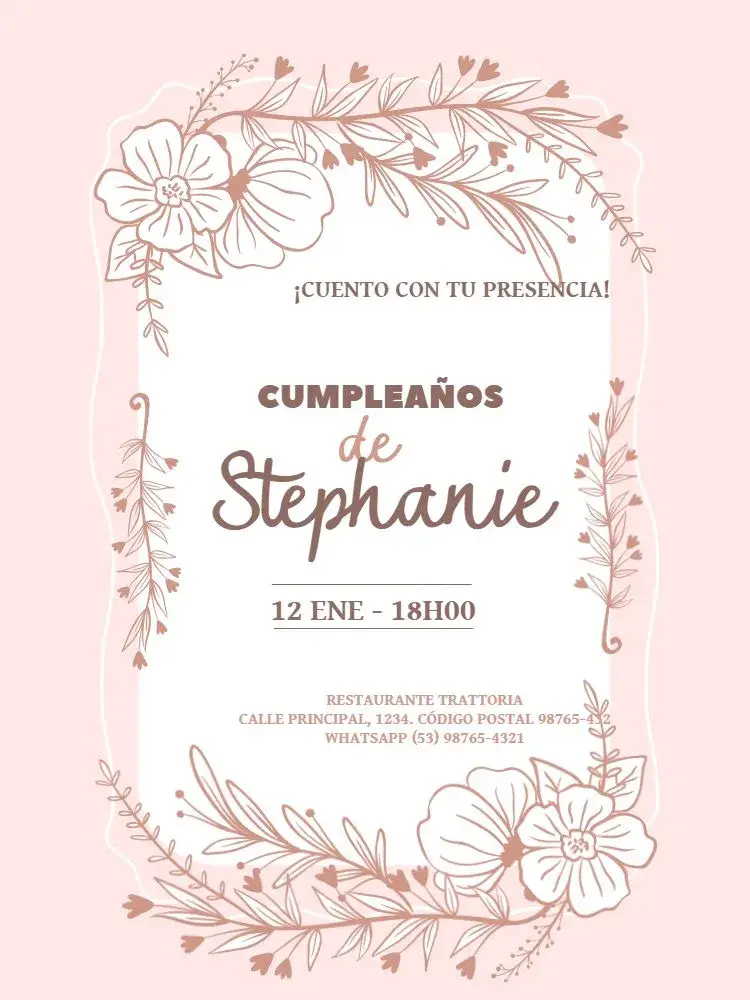 Invitación Delicado Elegante Infantil