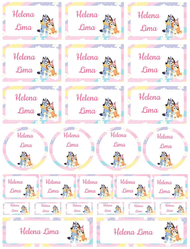 Invitación Bluey y Bingo – tema Tarjeta colorido, divertido, infantil, animado, moderno