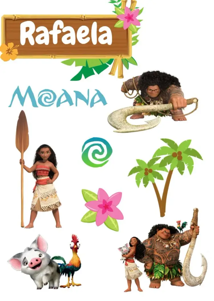 Invitación Topo De Pastel Moana Maui editable y personalizable