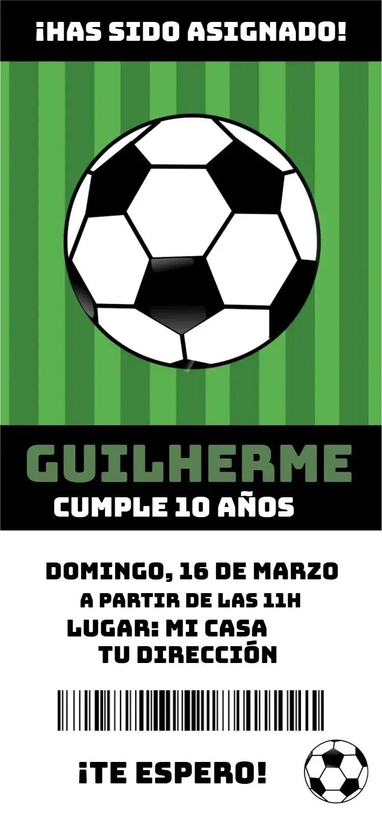 Invitación Fútbol 5