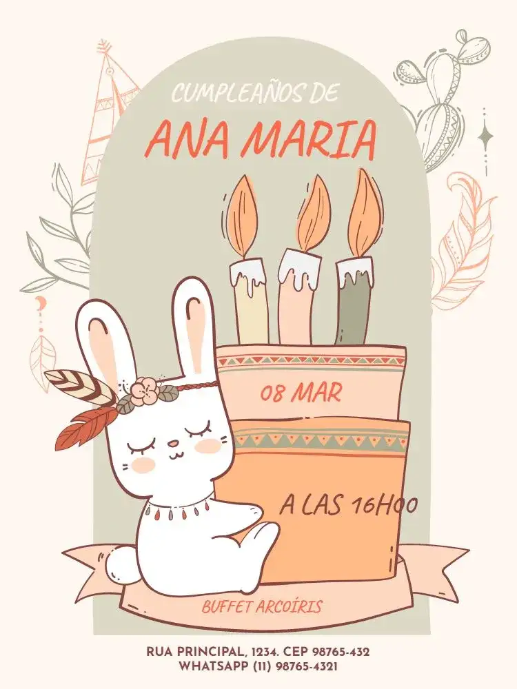 Infantil Femenino Conejita Rústico Celebración