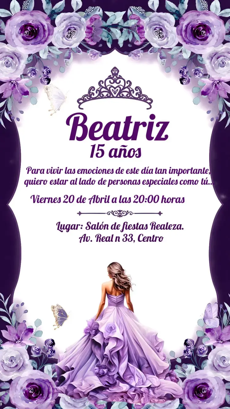 Invitación Debutante Lilas