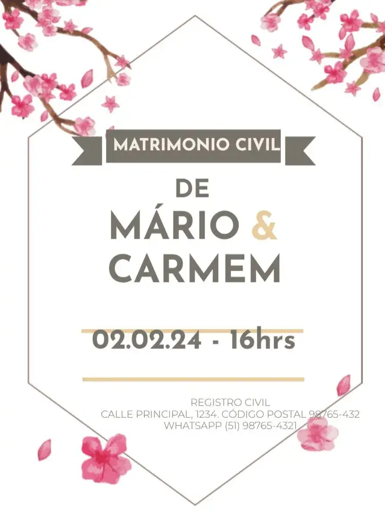Invitación Boda Civil Esposo Delicado