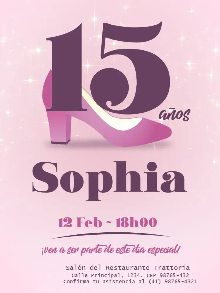 Invitación 15 Años Debutante Glamoroso