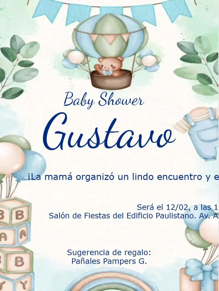 Baby Shower Confirmación de Asistencia Niño