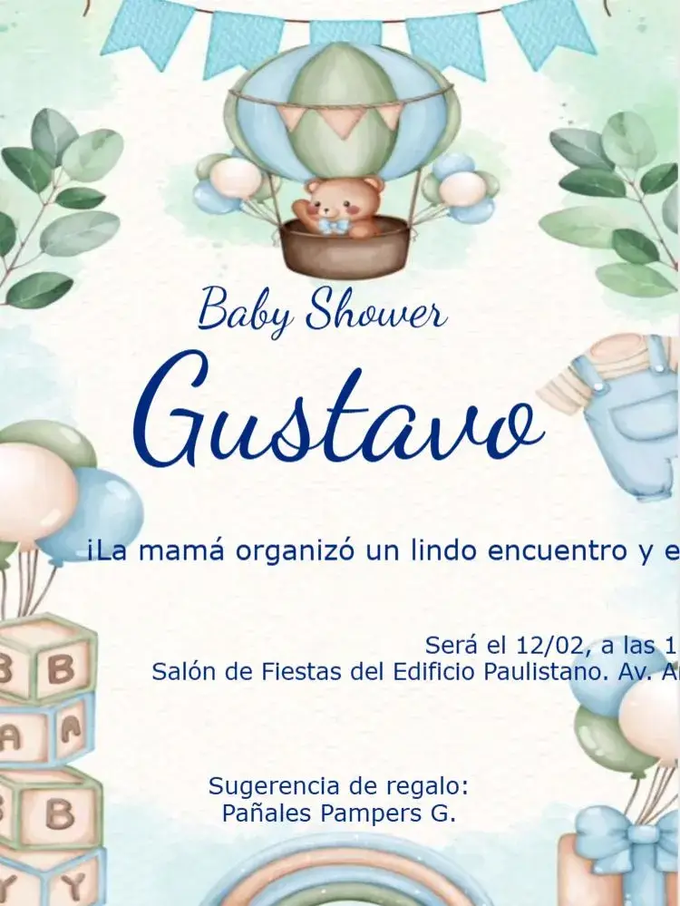 Invitación Baby Shower Confirmación de Asistencia Niño editable y personalizable