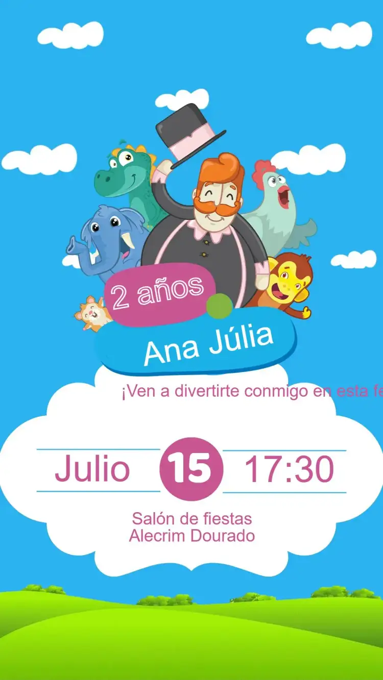 Invitación Invitación Cumpleaños Mundo Bita – tema Cumpleaños Infantil colorido, divertido, infantil, animado, temático, musical