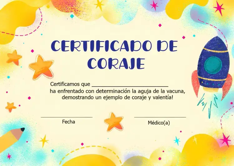 Invitación Arte Certificado De Coraje Diploma – tema Graduación colorido, lúdico, infantil, marinho, ilustraciones divertidas