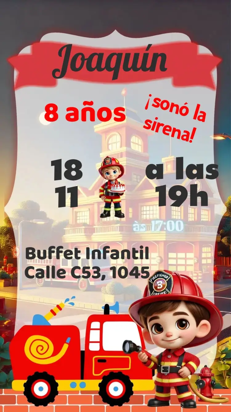 Invitación Bombero