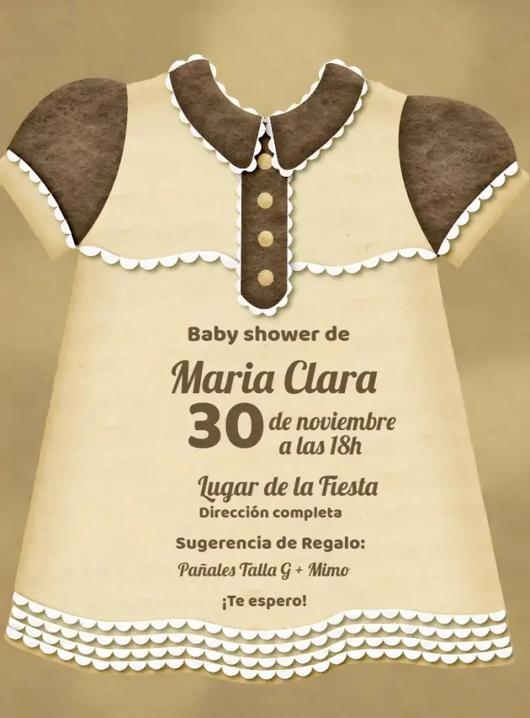 Invitación Baby Shower Ropita Bebé