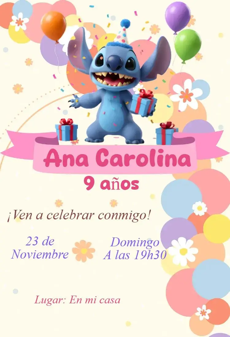invitación digital de Stitch