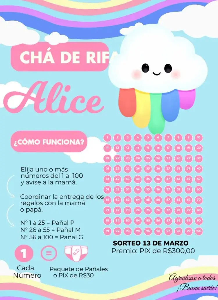 Invitación Lluvia de Amor Nubecita