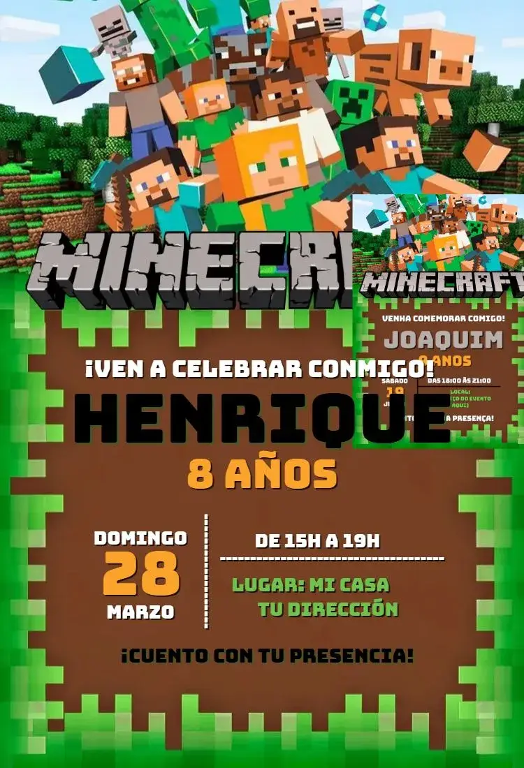 Invitación Minecraft 1