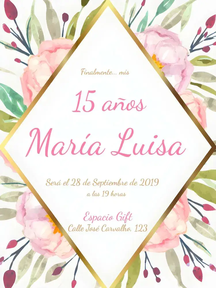 Invitación Fiesta De 15 Años Floral En La Playa Praiano