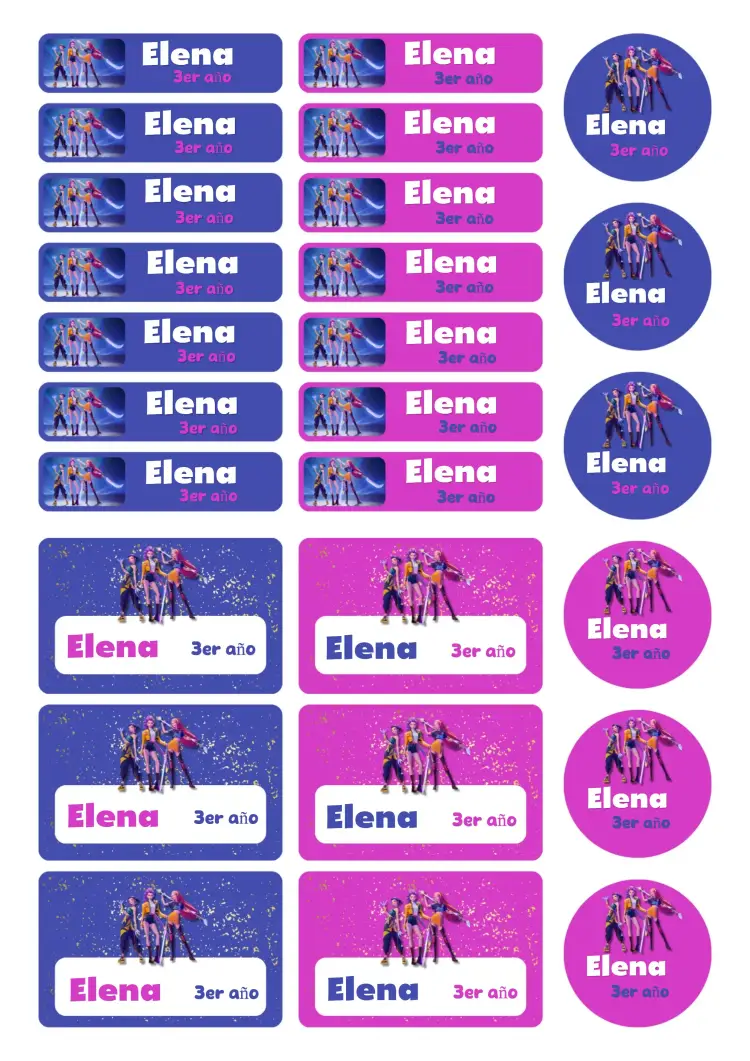 Invitación Etiqueta escolar K-pop demon hunters