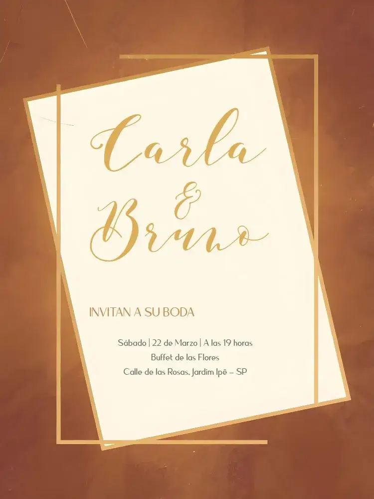 Invitación Boda Elegante Dorada – tema Boda dorado, blanco, clásico, elegante, minimalista, marmolado