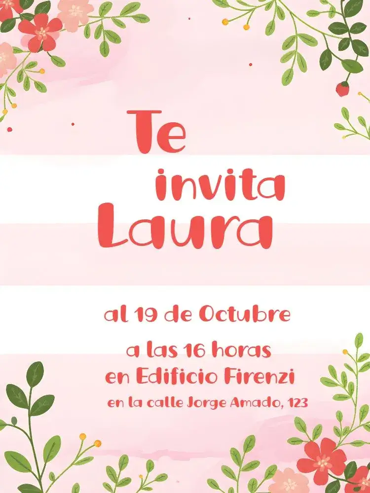 Invitación Despedida de Soltera – tema Despedida de Soltera floral, romántico, elegante, vintage, moderno, femenino