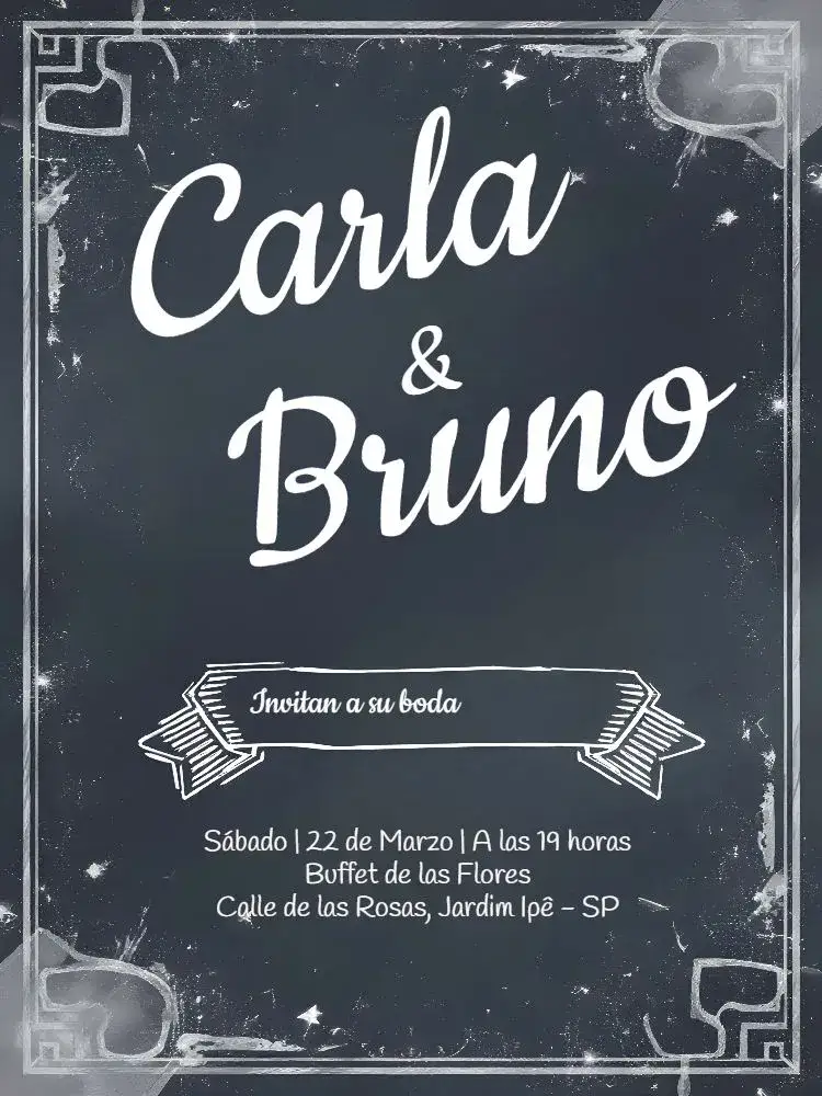 Invitación Boda Pizarra Chalkboard – tema Boda pizarra, rústico, vintage, moderno, encantador, minimalista