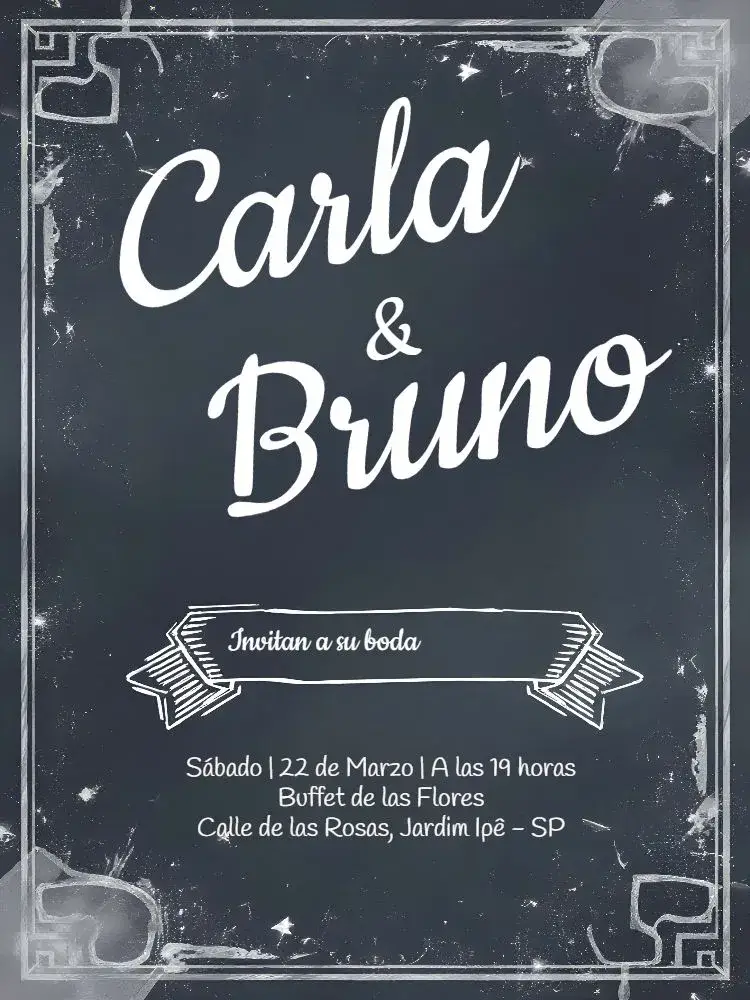 Invitación Boda Pizarra Chalkboard