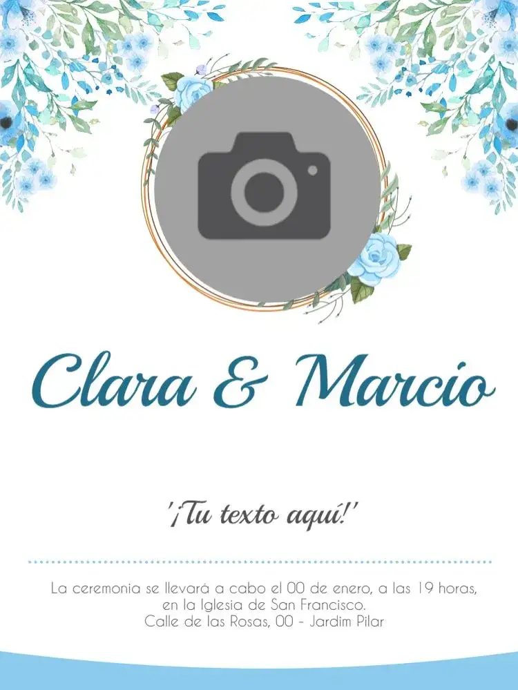 Invitación Boda Floral Azul Turquesa Femenina – tema Boda floral, azul turquesa, primavera, delicado, femenino