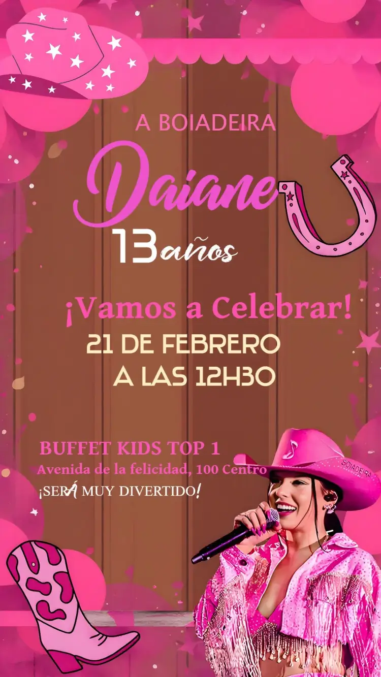 Invitación Ana Castela Boiadeira Niña