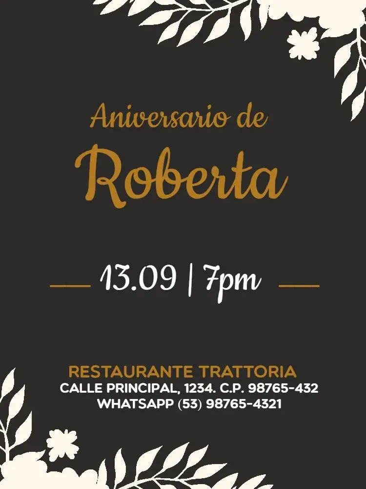 Invitación Adulto Femenino Oscuro Delicado Fiesta