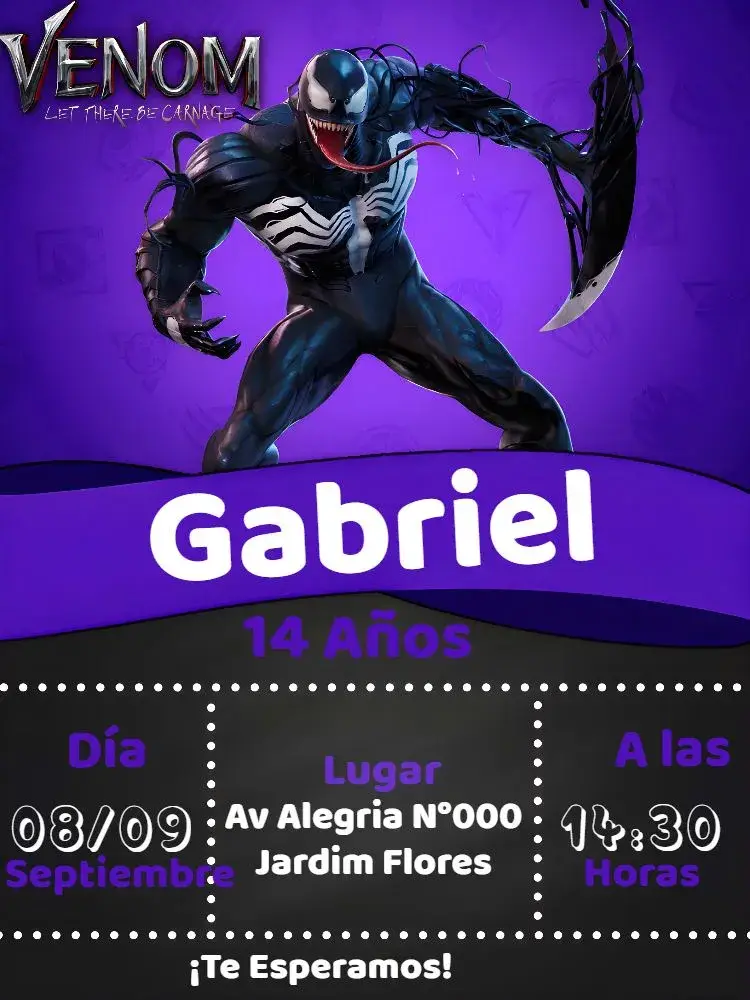 Invitación Venom Verde