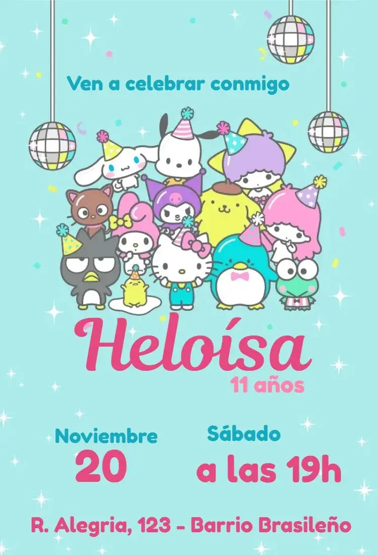 Invitación Hello Kitty