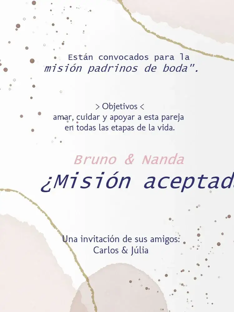 Invitación Para Padrinos De Boda Acuarela Rosa – tema Boda acuarela, rosa, dorado, elegante, artístico, romántico