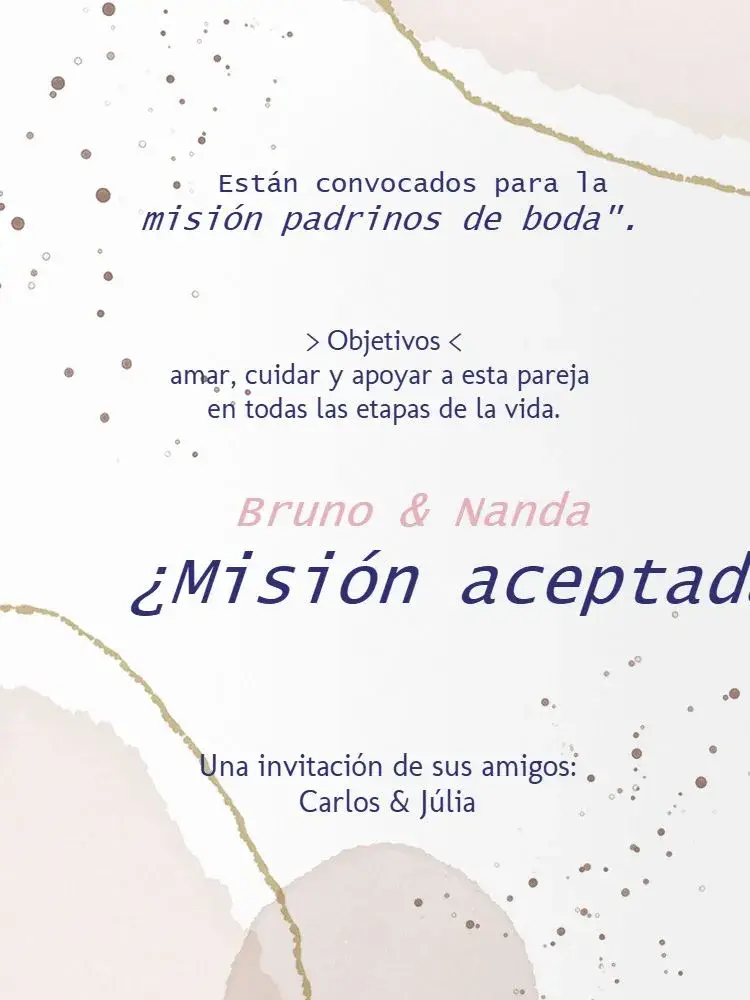 Invitación Para Padrinos De Boda Acuarela Rosa editable y personalizable