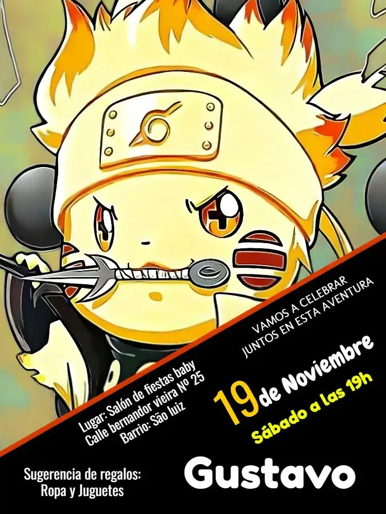 Invitación Naruto Digital
