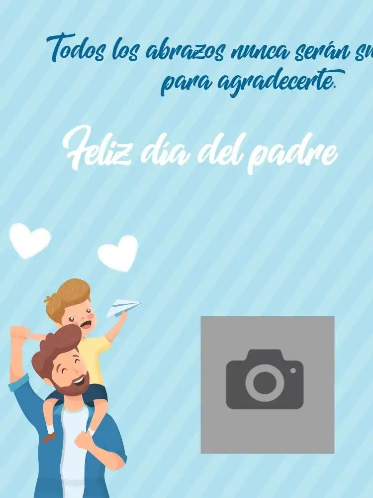 Invitación Carta Día Del Padre Educación Infantil Hombre – tema Tarjeta azul, infantil, moderno, amoroso, divertido, fotográfico