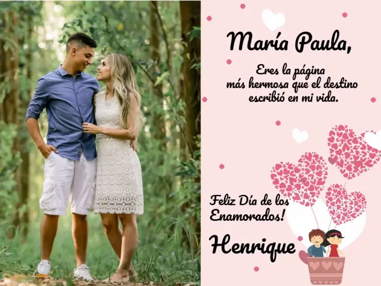 Invitación Tarjeta Día de los Enamorados con Foto Felicitaciones