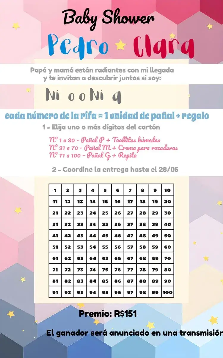 Invitación Baby Gender Reveal Tea editable y personalizable